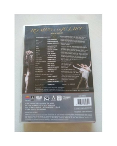 Romeo And Juliet Prokofiev Royal Ballet Coven Garden NTSC Region 2-5 - DVD Am