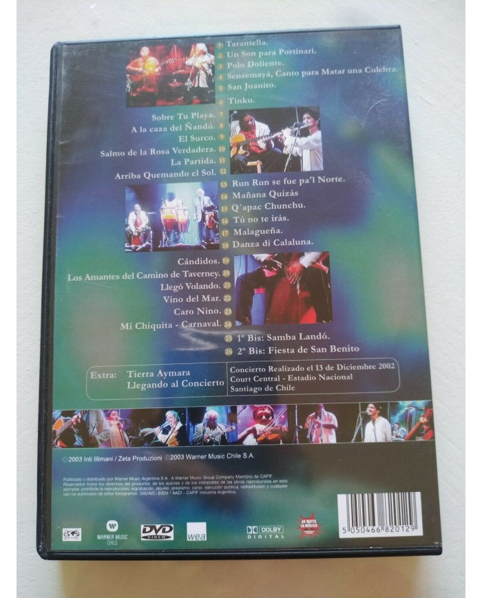 INTI Illimani Lugares Comunes Court Central Santiago Chile 2003 Warner - DVD 3T