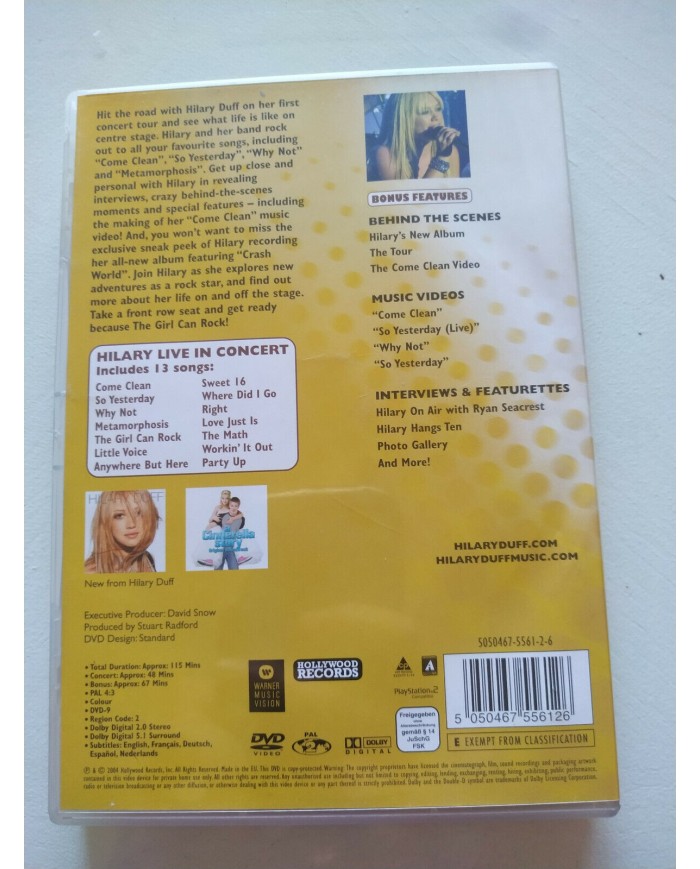 Hilary Duff The Concert The Girl Can Rock Warner Region 2 2004 - DVD 3T