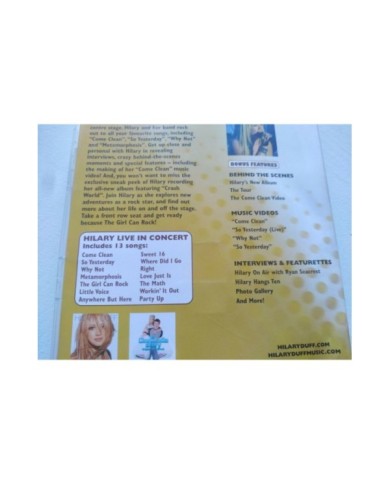 Hilary Duff The Concert The Girl Can Rock Warner Region 2 2004 - DVD 3T