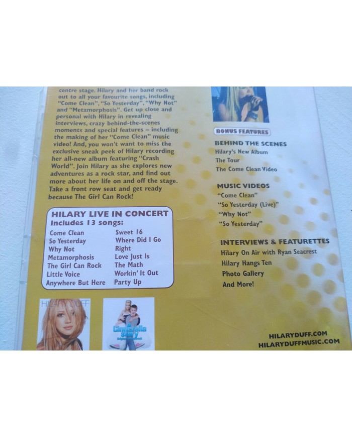 Hilary Duff The Concert The Girl Can Rock Warner Region 2 2004 - DVD 3T