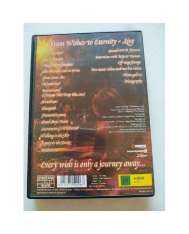 Nightwish From Wishes To Eternity Live Region All 2001 Finland Edition - DVD Am