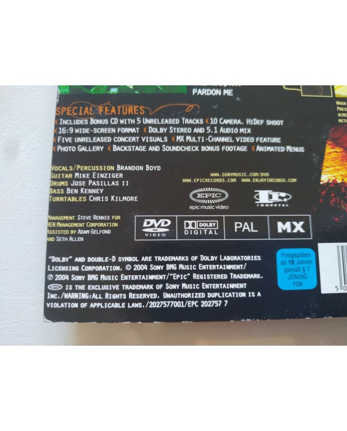 Incubus Alive At Red Rocks 2004 Sony Region 2 - CD + DVD Am