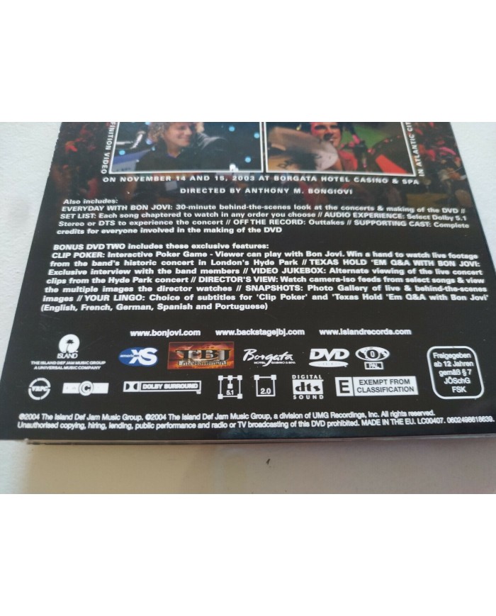 Bon Jovi This Left Feels Right Live Limited Edition 2004 Island Reg All - DVD Am