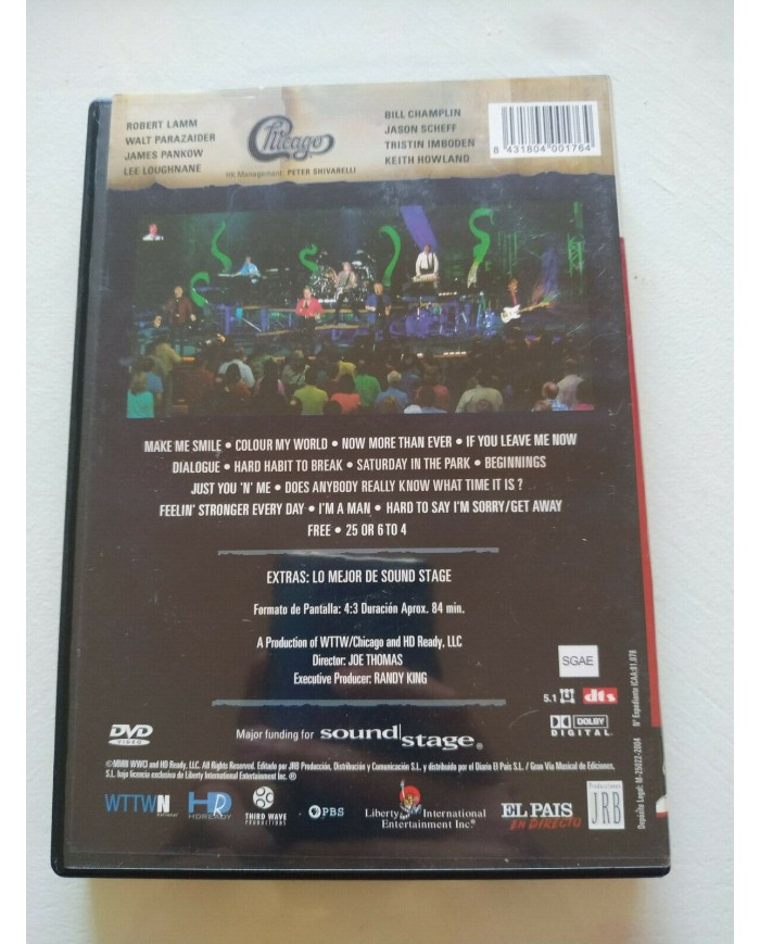 Chicago Sound Stage El Pais DVD Region All 84 min - 3T