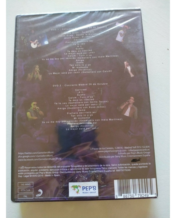 Gemeliers En Concierto Barcelona - Madrid 2015 - DVD Region All - 3T