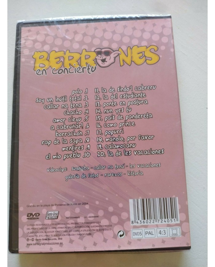 Los Berrones En Concierto 2010 Santo Grial DVD Region 2 - Nuevo Am