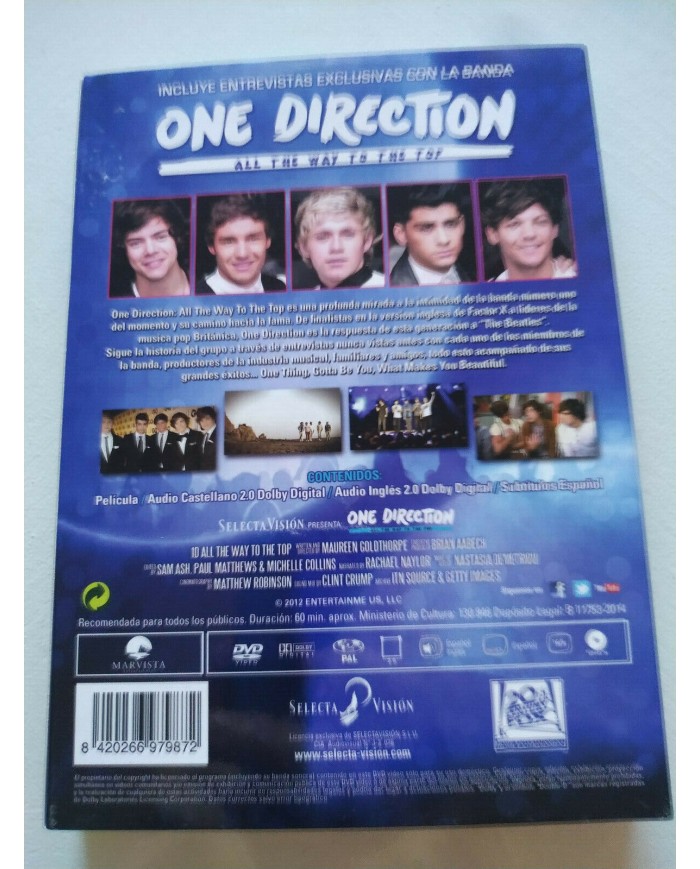 ONE DIRECTION All The Way To The Top 2012 DVD Portada HOLOGRAFICA COVER - Am