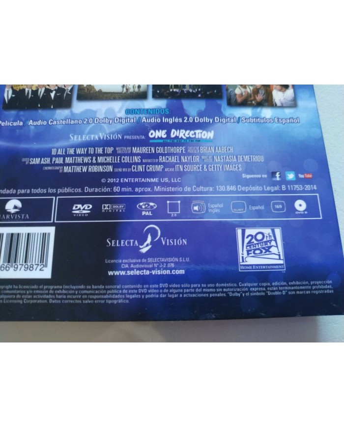 ONE DIRECTION All The Way To The Top 2012 DVD Portada HOLOGRAFICA COVER - Am
