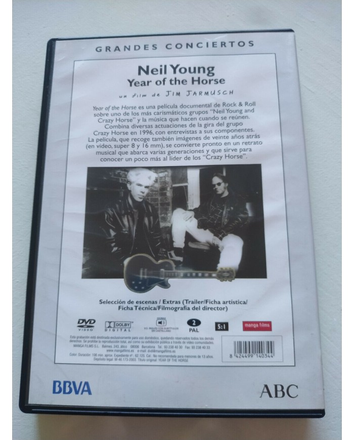 Neil Young Year Of The Horse Lim Jarmusch - DVD + Extras Ingles Espa?ol Am