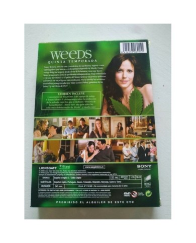 Weeds Quinta Temporada 5 Completa - 3 x DVD Espa?ol Ingles Region 2 - 3T