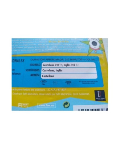 Padre de Familia Primera Temporada 1 Completa - 2 x DVD Espa?ol Ingles Rg 2 - 3T