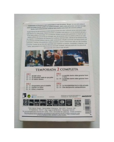 Borgen Segunda Temporada 2 Completa - 4 x DVD Espa?ol Danes Ingles Region 2 - 3T