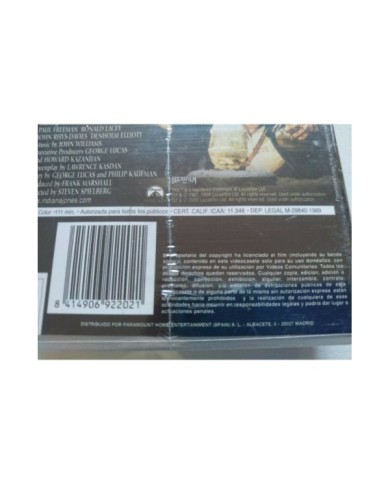 Indiana Jones En Busca del Arca Perdida 1989 Lucasfilm VHS Tape Espa?ol Nueva 4T