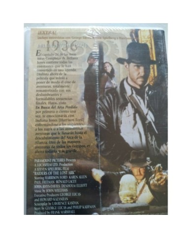 Indiana Jones En Busca del Arca Perdida 1989 Lucasfilm VHS Tape Espa?ol Nueva 4T