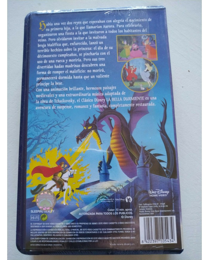 La Bella Durmiente Los Clasicos Walt Disney 1995 - VHS Cinta Espa?ol Nueva - 4T