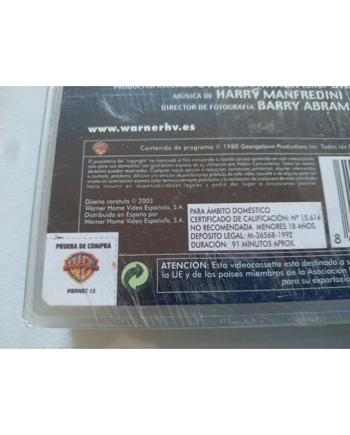 Viernes 13 Sean S Cunningham 1992 Terror - VHS Cinta Tape Espa?ol Nueva - 3T