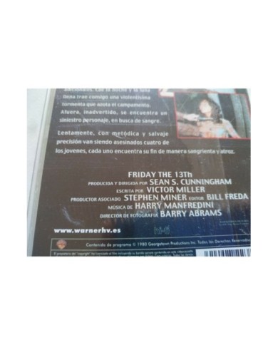 Viernes 13 Sean S Cunningham 1992 Terror - VHS Cinta Tape Espa?ol Nueva - 3T