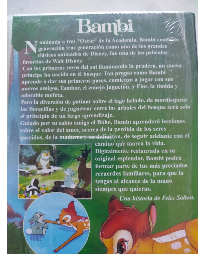 Bambi Los Clasicos De Walt Disney 1999 - VHS Cinta Espa?ol Nueva - 4T