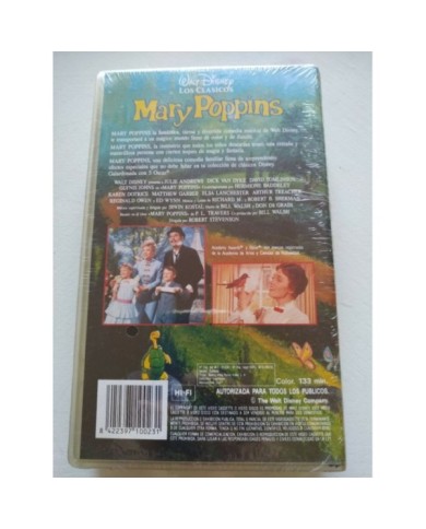Mary Poppins Los Clasicos Walt Disney 1983 - VHS Cinta Espa?ol Nueva - 4T