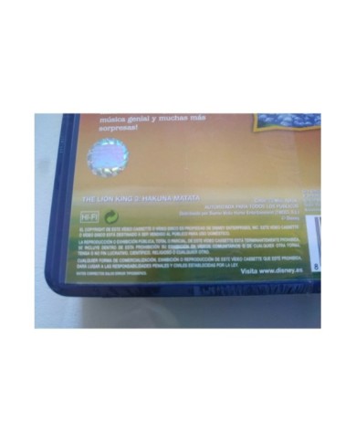 El Rey Leon 3 Hakuna Matata Walt Disney 2003 - VHS Cinta Tape Espa?ol Nueva 4T