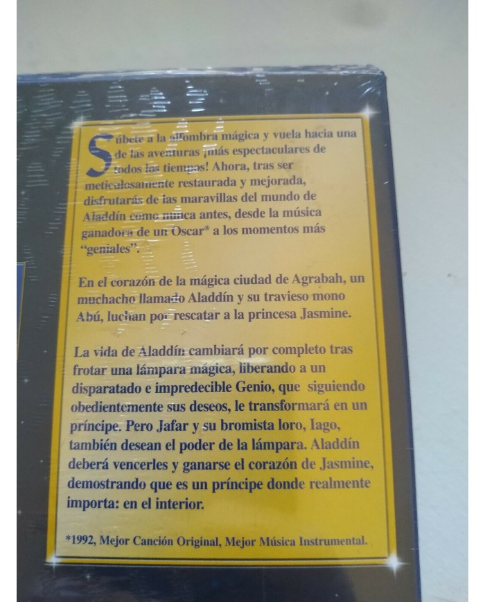 Aladdin Edicion Especial Walt Disney 2004 - VHS Cinta Tape Espa?ol Nueva 4T