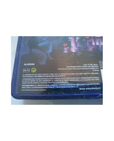 Aladdin Edicion Especial Walt Disney 2004 - VHS Cinta Tape Espa?ol Nueva 4T