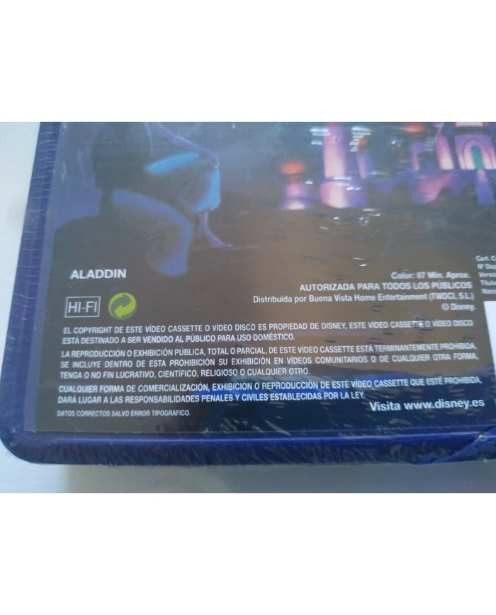 Aladdin Edicion Especial Walt Disney 2004 - VHS Cinta Tape Espa?ol Nueva 4T