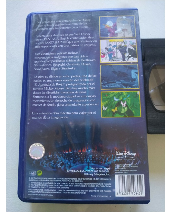 Fantasia 2000 Los Clasicos de Walt Disney - VHS Cinta Tape Espa?ol - 3T