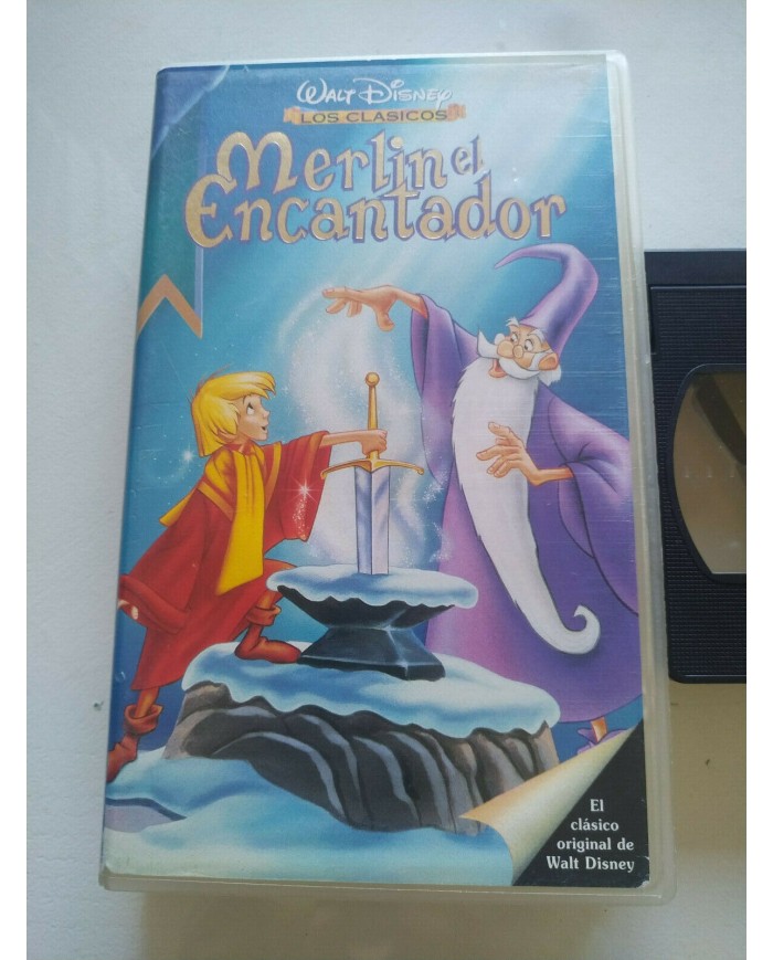 Merlin el Encantador 1992 Walt Disney - VHS Cinta Tape Espa?ol - Am
