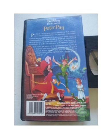 Peter Pan Los Clasicos de Walt Disney 1992 - VHS Cinta Tape Espa?ol - Am