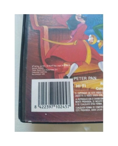 Peter Pan Los Clasicos de Walt Disney 1992 - VHS Cinta Tape Espa?ol - Am