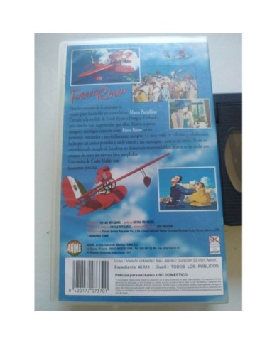 Porco Rosso Hayao Miyazaki Anime Studio Ghibli - VHS Cinta Tape Espa?ol
