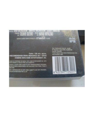 La Princesa Mononoke Hayao Miyazaki Anime Studio Ghibli 2000 - VHS Espa?ol Am