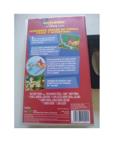 Bambi Los Clasicos Walt Disney 2000 VHS Cinta Tape Ingles con Subtitulos VO - 3T