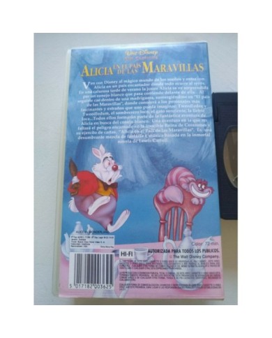 Alicia en el Pais de las Maravillas Walt Disney 1991 - VHS Cinta Tape Espa?ol Am