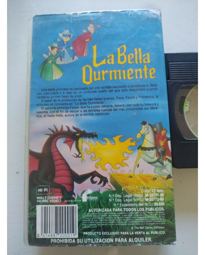La Bella Durmiente 1989 Primera Edicion Walt Disney - VHS Cinta Tape Espa?ol