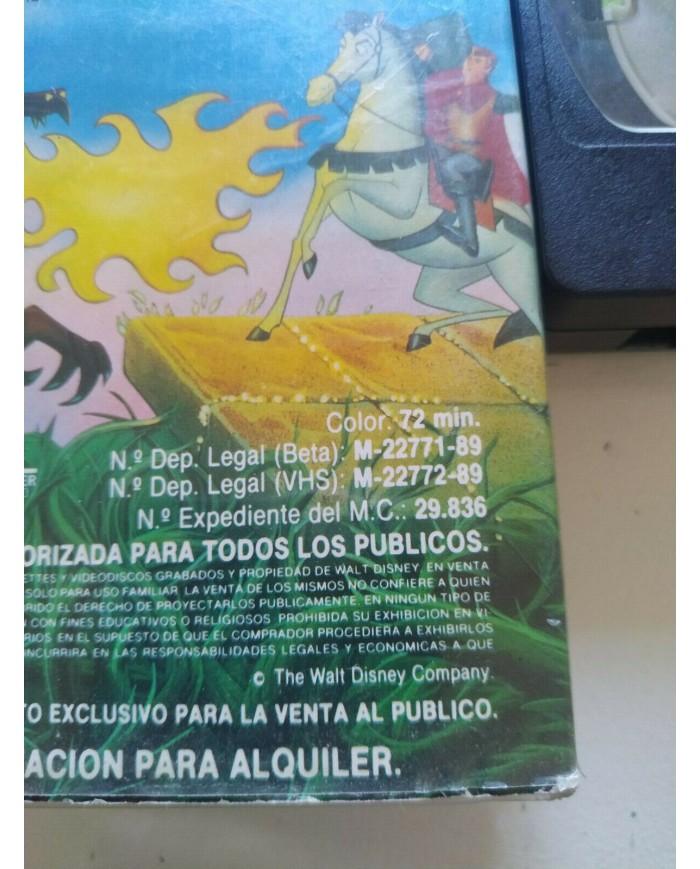 La Bella Durmiente 1989 Primera Edicion Walt Disney - VHS Cinta Tape Espa?ol