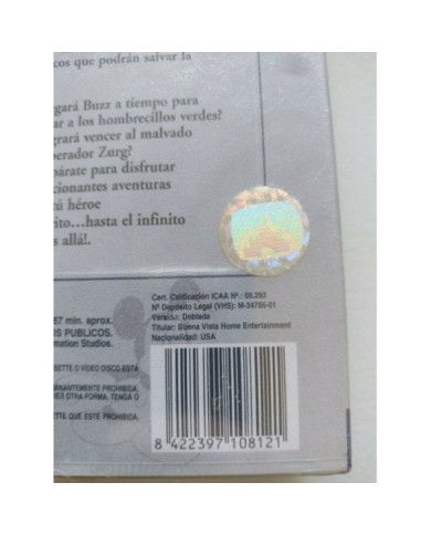 Buzz Lightyear La Pelicula Walt Disney 2001 - VHS Cinta Tape Espa?ol Nueva