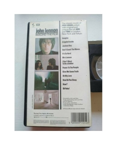 John Lennon Imagine The Film 1972 Ono Video EMI - VHS Cinta Tape V.O. - 4T