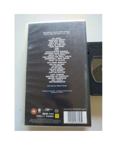 METALLICA CUNNING STUNTS VHS CINTA TAPE VERTIGO 1998 Edicion Espa?a Am