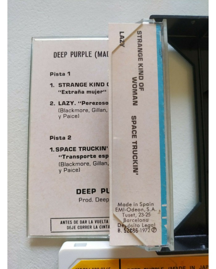Deep Purple Made In Japan EMI 1972 Spain Edition - 2 x Cinta Tape Cassette