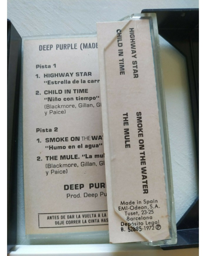 Deep Purple Made In Japan EMI 1972 Spain Edition - 2 x Cinta Tape Cassette