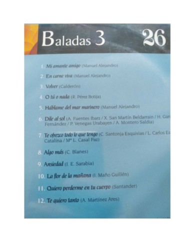 Karaoke 26 Baladas 3 Manuel Alejandro Calderon Blanes - DVD Region 2 - AM