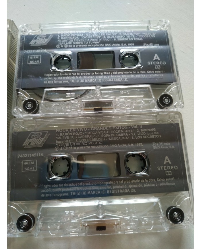 Rock En Vivo 1993 Baron Rojo Siniestro Total Rosendo Le?o Obus - 2 x Cassette