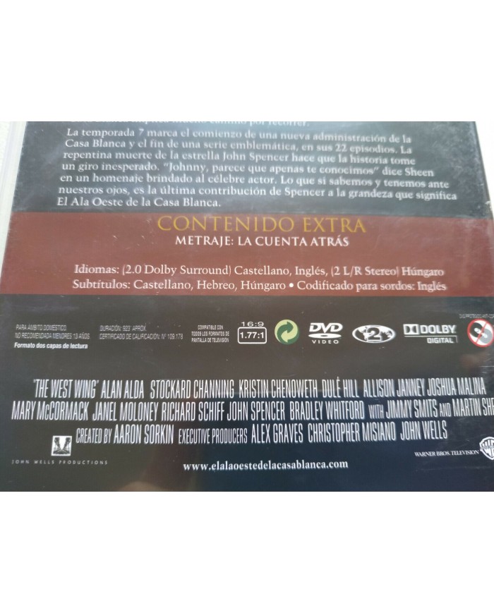 El Ala Oeste de la Casa Blanca Temporada 7 - 7 x DVD Espa?ol Ingles Reg 2 - 3T