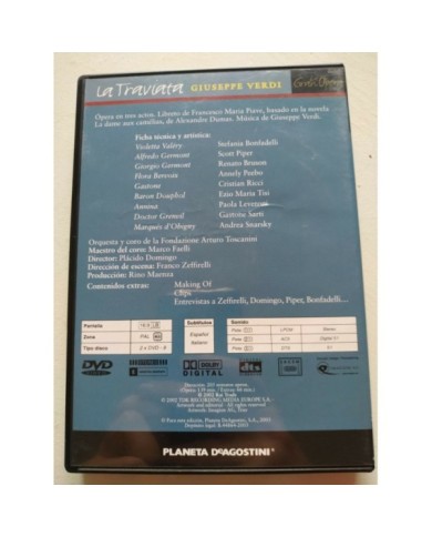 La Traviata Verdi Franco Zeffirelli Placido Domingo - 2 x DVD Region All 2002