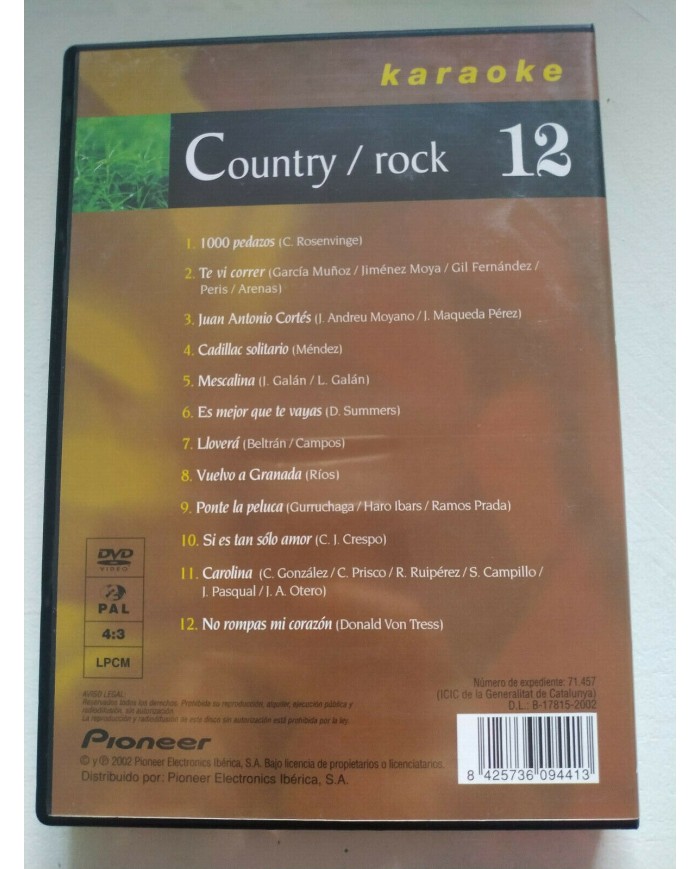 Karaoke Country Rock 2002 Region 2 - DVD Am