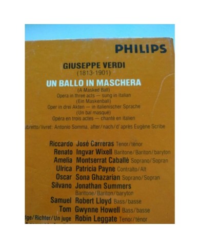 Verdi Un Ballo In Maschera Caballe Carreras Colin Davis 2 x Cinta Tape Cassette