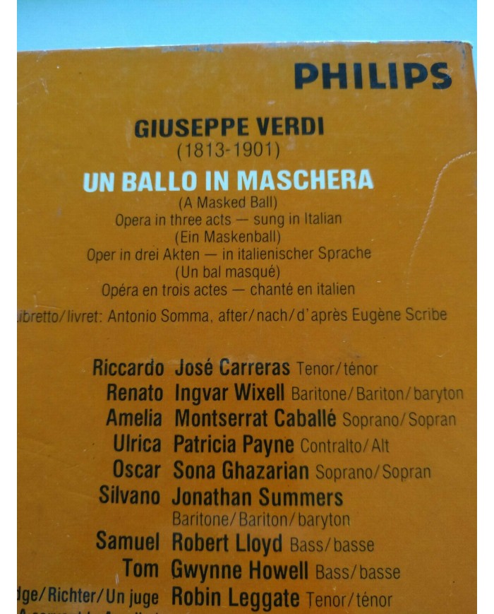 Verdi Un Ballo In Maschera Caballe Carreras Colin Davis 2 x Cinta Tape Cassette
